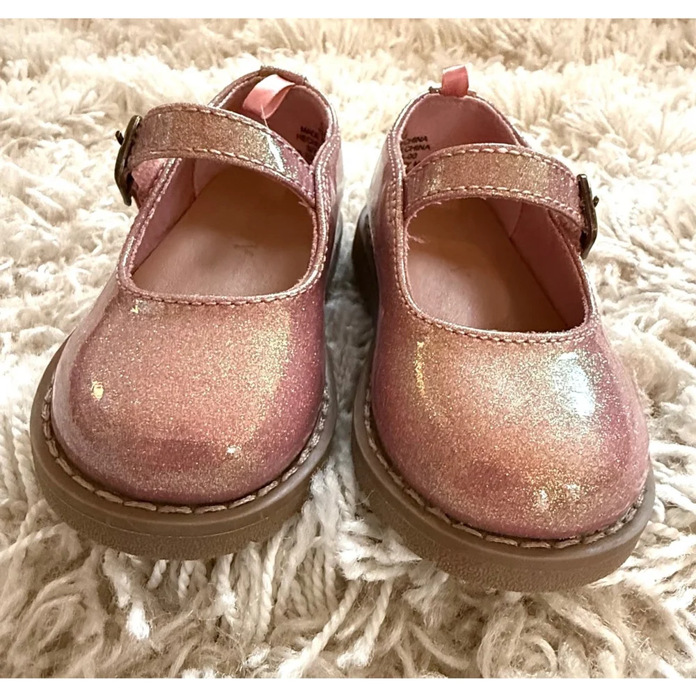 Toddler Old Navy Mary Janes Size 5 Pink Glitter Shoes